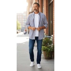 Columbia Oxford Shirt Button Down Plaid Size XL Men's